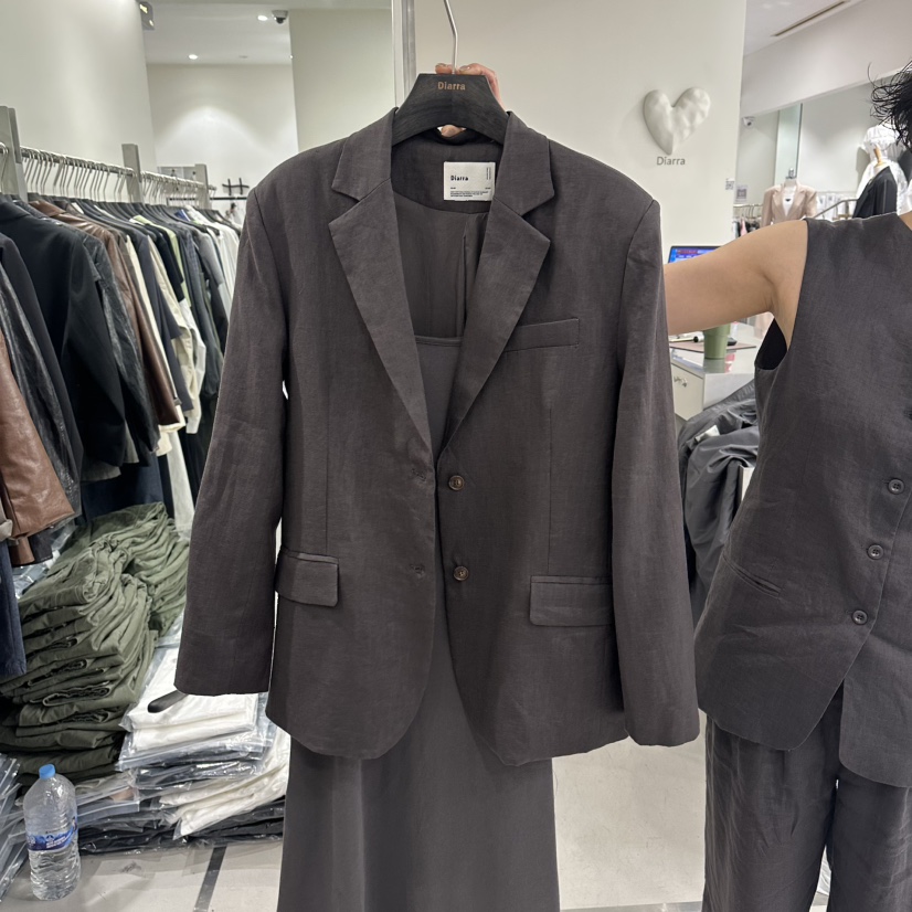 DIARRA韓國代購女裝新款推薦26春夏熱賣人氣休閑夾克亞麻DIARRA夾克圖色1