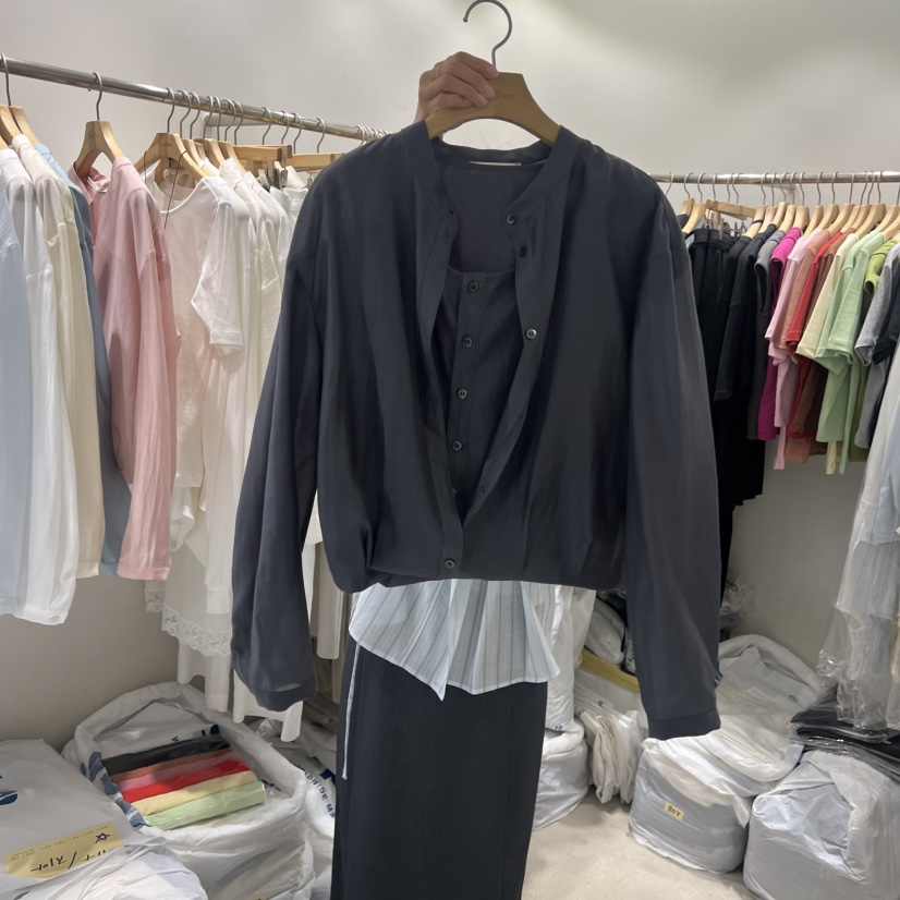 SENDTWO韓國代購女裝新品休閑推薦時尚熱賣襯衫蕾絲衫假兩件SENDTWO襯衫/蕾絲衫圖色3