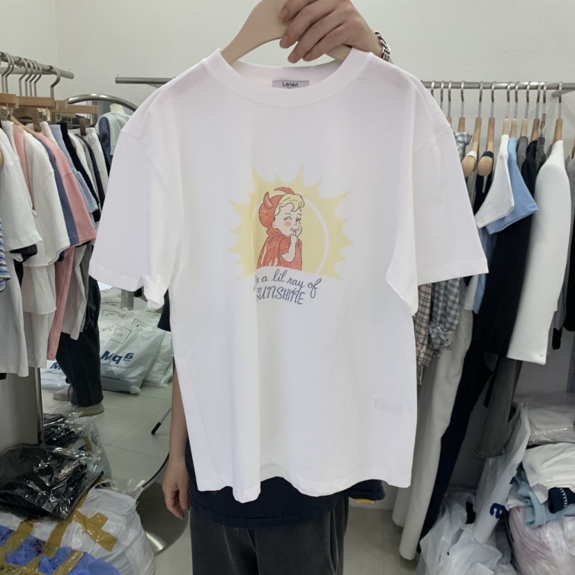 LELEN韓國東大門代購女裝新品人氣時尚休閑推薦熱賣職業T恤LELENT恤圖色1