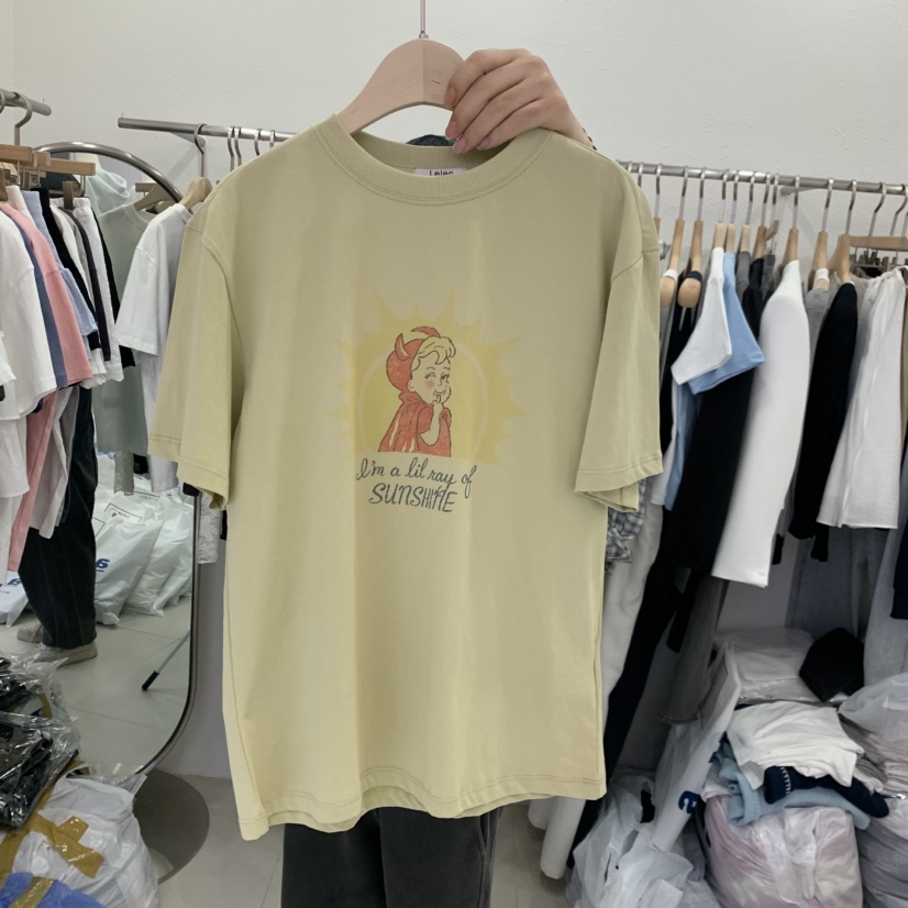 LELEN韓國東大門代購女裝新品人氣時尚休閑推薦熱賣職業T恤LELENT恤圖色2