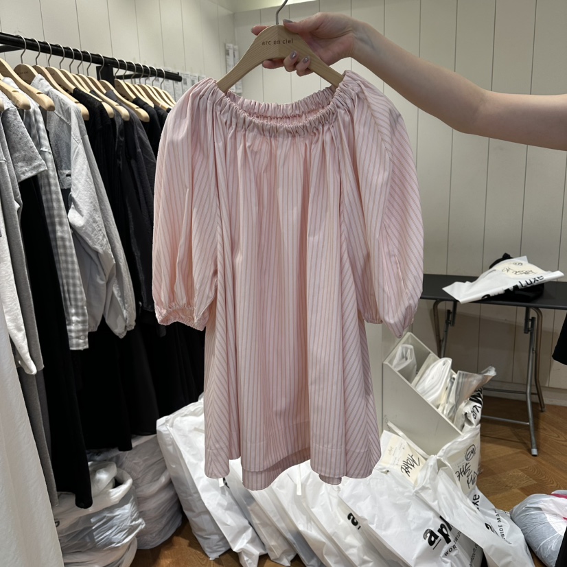 ARC韓國東大門代購女士新品推薦人氣職業休閑襯衫蕾絲衫露肩ARC EN CIEL襯衫/蕾絲衫圖色1