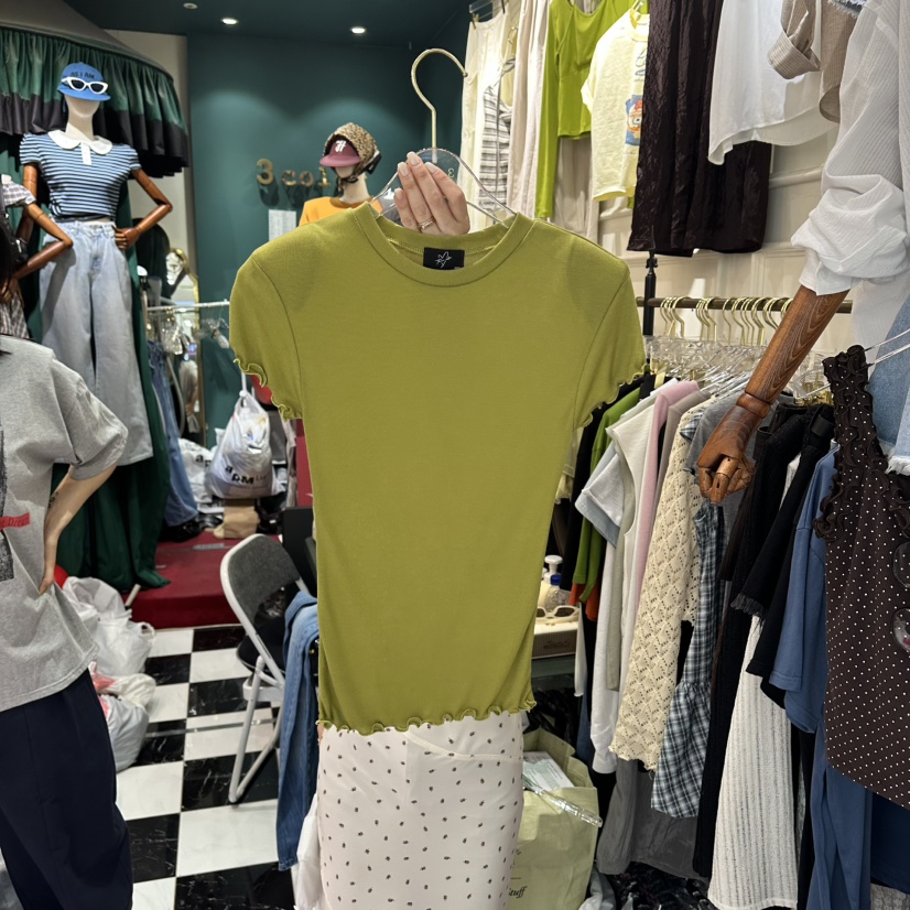 3COLOR韓國直郵女士新品26春夏T恤Three colorT恤圖色2