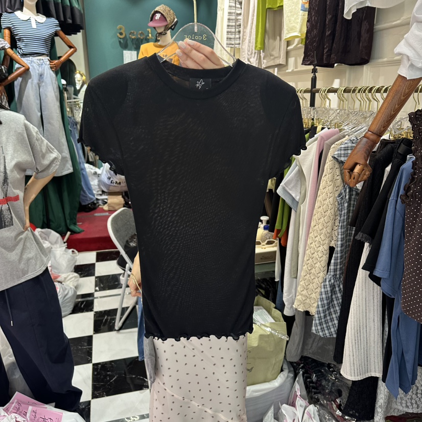 3COLOR韓國直郵女士新品26春夏T恤Three colorT恤圖色4