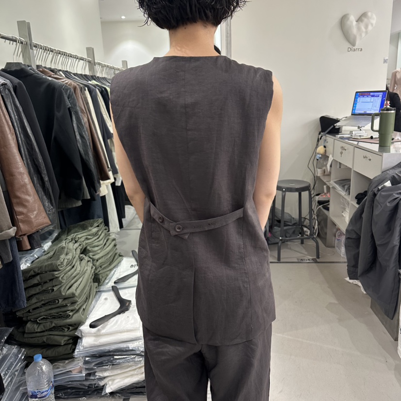 DIARRA韓國直郵實拍女士新品人氣職業熱賣休閑26春夏馬甲亞麻DIARRA馬甲