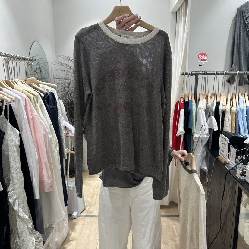 DDAY韓國代購女士新品推薦時尚休閑熱賣26春夏職業長袖T恤DDAY長袖T恤圖色2