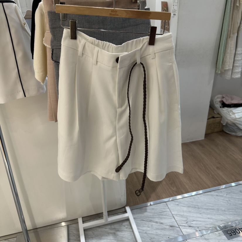 ABLESTUDIO韓國代購女士新品熱賣人氣26春夏短褲不含腰帶棉ABLESTUDIO短褲圖色1