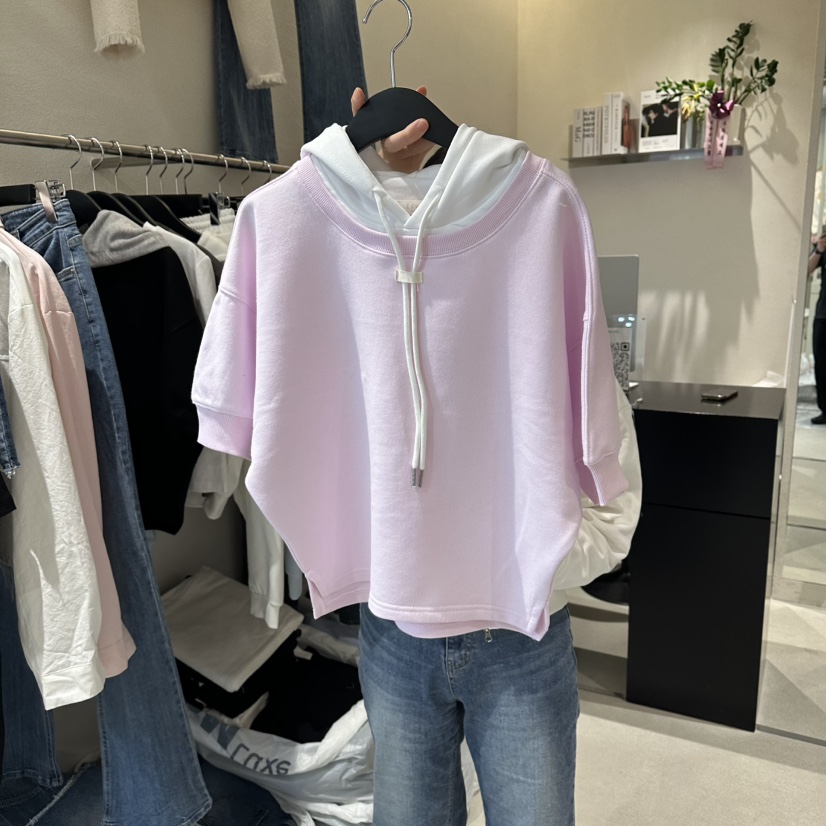 LIVU/MEMO CLASSIC韓國代購女裝新款休閑衛衣連帽衫撞色LIVU/MEMO CLASSIC衛衣圖色1