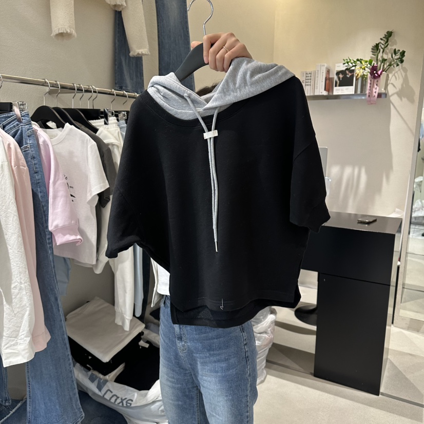 LIVU/MEMO CLASSIC韓國代購女裝新款休閑衛衣連帽衫撞色LIVU/MEMO CLASSIC衛衣圖色2