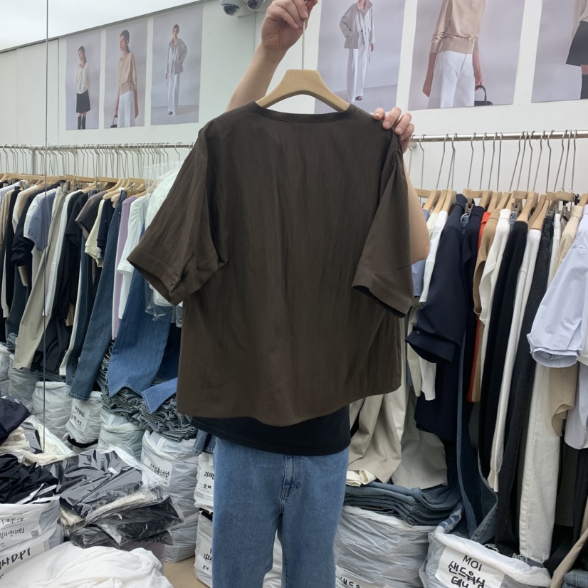 MOI-A韓國直郵實拍女裝新品時尚26春夏熱賣襯衫蕾絲衫亞麻MOI-A襯衫/蕾絲衫