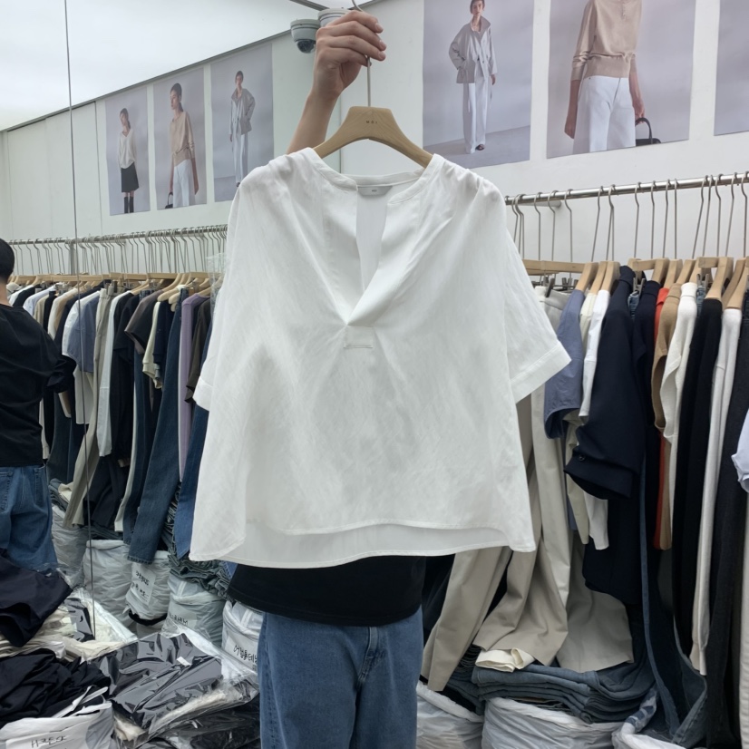 MOI-A韓國直郵實拍女裝新品時尚26春夏熱賣襯衫蕾絲衫亞麻MOI-A襯衫/蕾絲衫圖色1