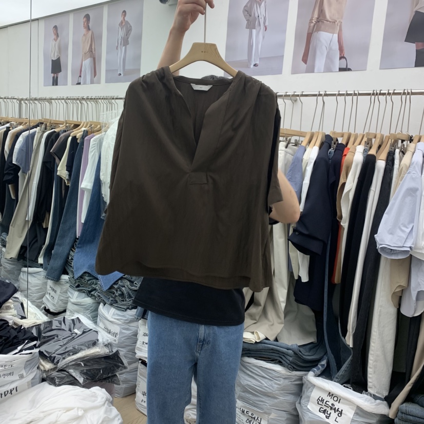 MOI-A韓國直郵實拍女裝新品時尚26春夏熱賣襯衫蕾絲衫亞麻MOI-A襯衫/蕾絲衫圖色2