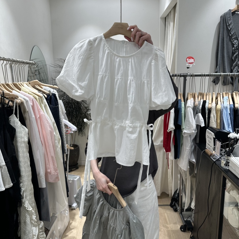 DDAY韓國直郵女士新品推薦熱賣26春夏職業時尚襯衫蕾絲衫DDAY襯衫/蕾絲衫圖色1