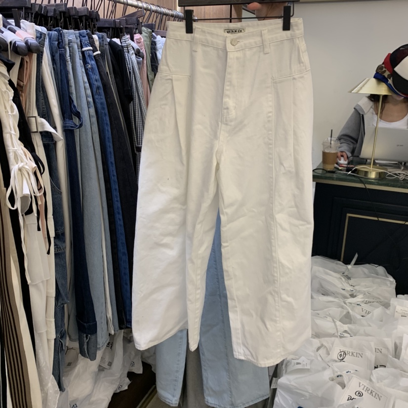 VIRKIN韓國直郵實拍女裝新品熱賣26春夏人氣推薦休閑牛仔褲VIRKIN牛仔褲圖色1