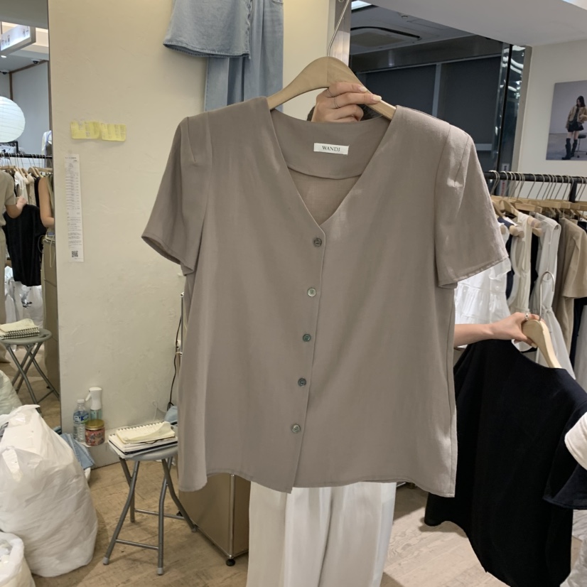 W AND J韓國東大門代購女裝新品人氣襯衫蕾絲衫不含腰帶W AND J襯衫/蕾絲衫圖色2