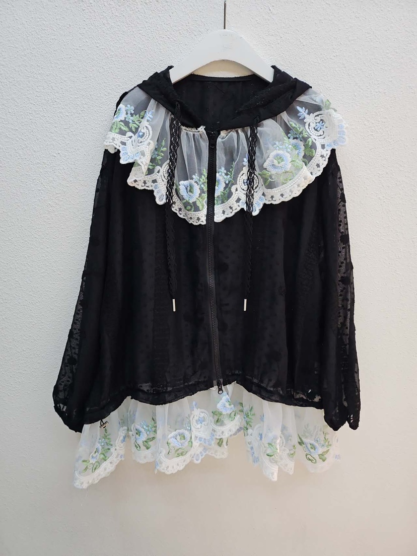 REDPIG韓國東大門代購女裝新款熱賣人氣職業襯衫蕾絲衫兜帽Red Pig襯衫/蕾絲衫圖色2