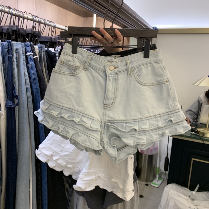 VIRKIN韓國直郵女裝新品職業推薦時尚休閑熱賣短褲荷葉邊VIRKIN短褲圖色3