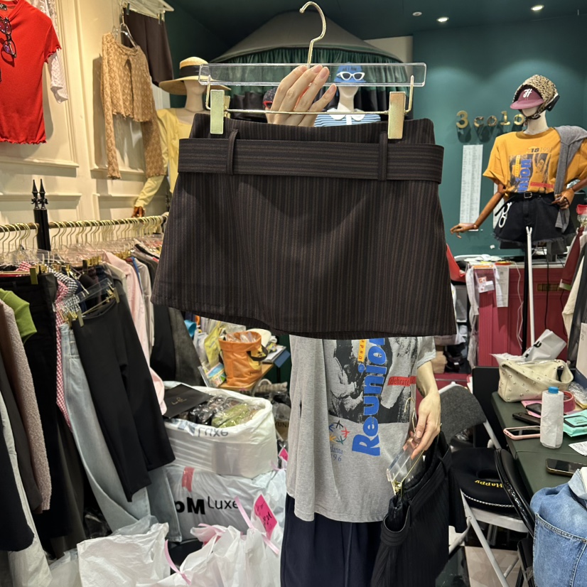 3COLOR韓國東大門直郵女裝新款人氣裙褲含腰帶Three color裙褲