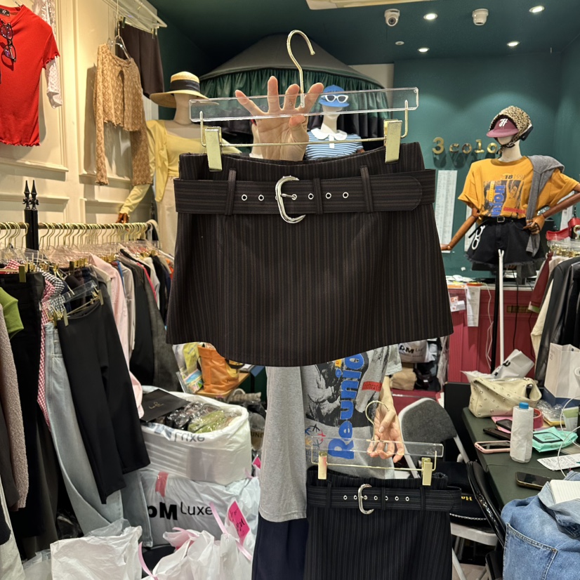 3COLOR韓國東大門直郵女裝新款人氣裙褲含腰帶Three color裙褲圖色1