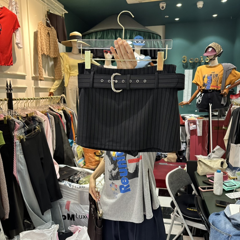 3COLOR韓國東大門直郵女裝新款人氣裙褲含腰帶Three color裙褲圖色2