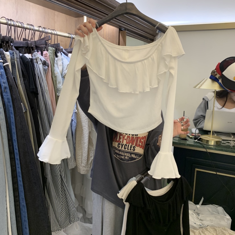 VIRKIN韓國直郵女士新品時尚休閑推薦人氣職業26春夏長袖T恤VIRKIN長袖T恤