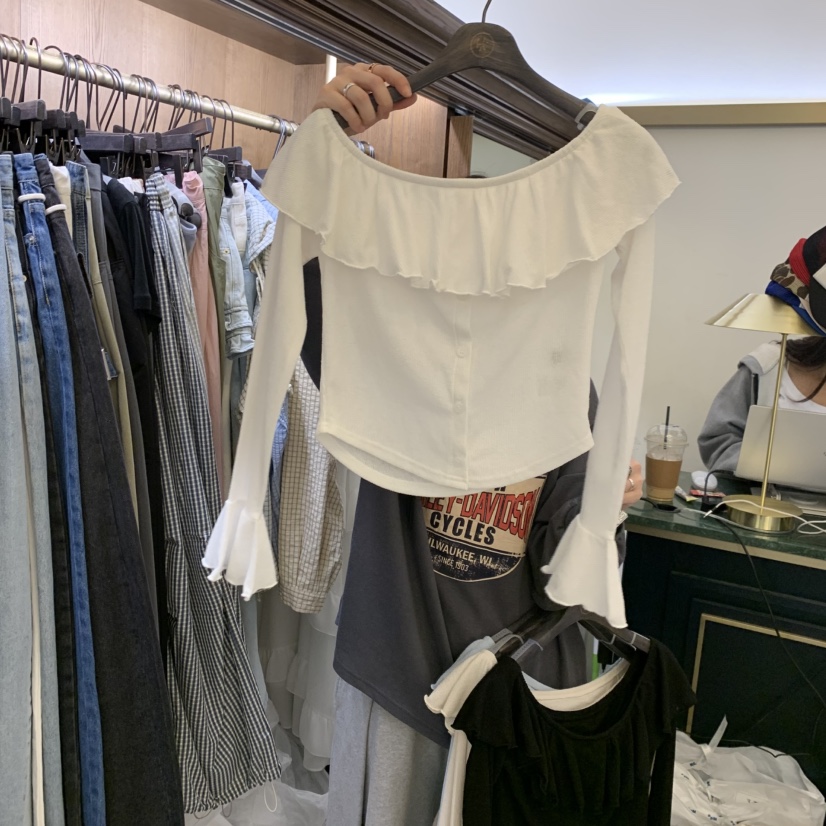 VIRKIN韓國直郵女士新品時尚休閑推薦人氣職業26春夏長袖T恤VIRKIN長袖T恤圖色4