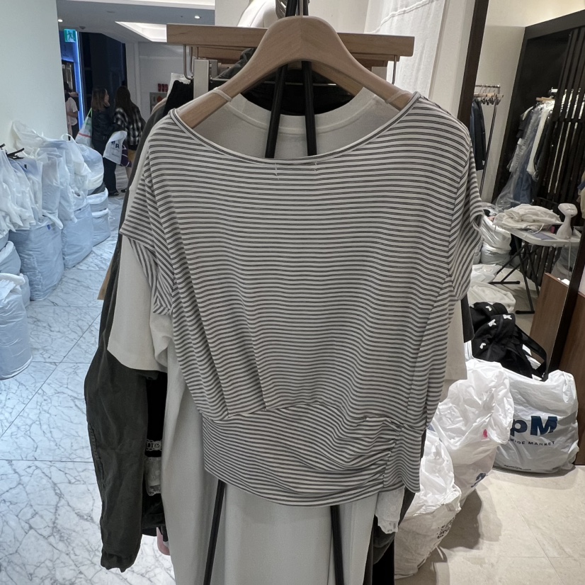 RAWROW韓國東大門代購女士新品休閑人氣時尚熱賣26春夏T恤條紋RAWROWT恤