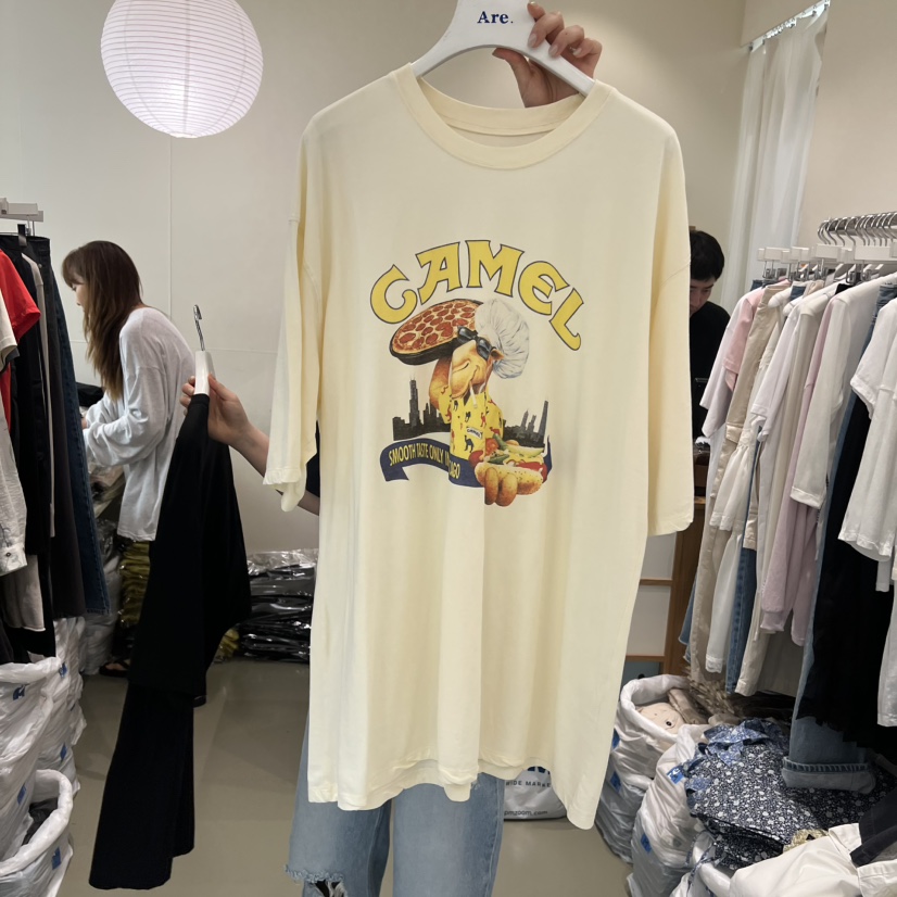 ARE韓國東大門直郵女裝新品休閑推薦職業熱賣時尚26春夏T恤ARE YOU/ARET恤圖色2