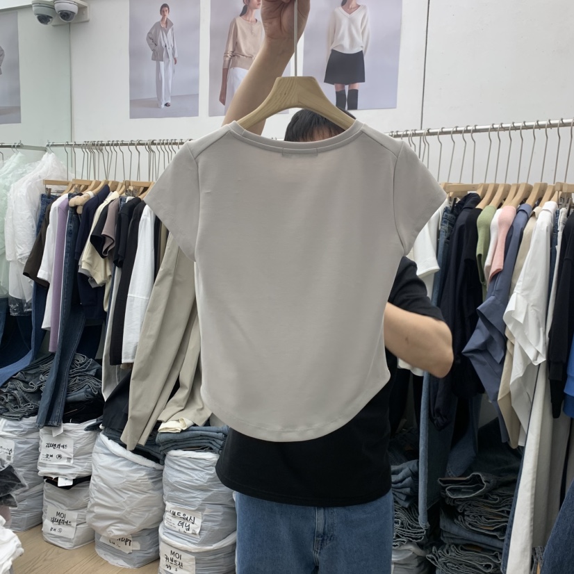 MOI-A韓國直郵女裝新品推薦休閑人氣時尚熱賣職業T恤圓領MOI-AT恤