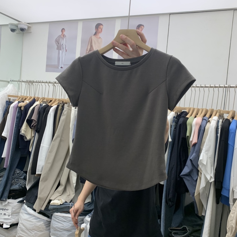 MOI-A韓國直郵女裝新品推薦休閑人氣時尚熱賣職業T恤圓領MOI-AT恤圖色3