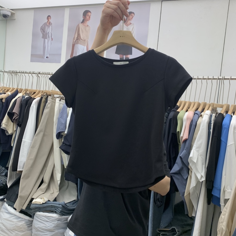 MOI-A韓國直郵女裝新品推薦休閑人氣時尚熱賣職業T恤圓領MOI-AT恤圖色4