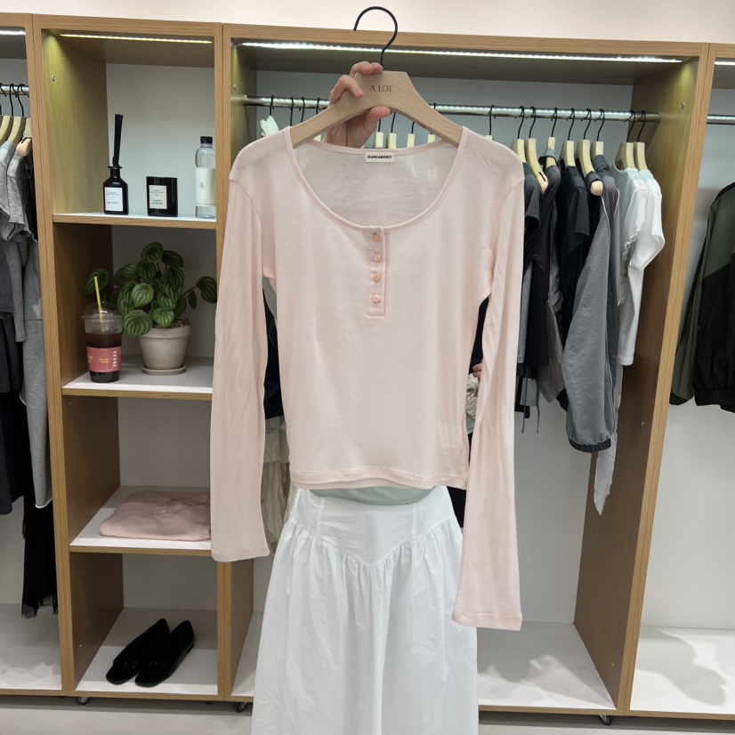 ALOT韓國東大門直郵女士新款26春夏時尚推薦人氣熱賣長袖T恤A LOT長袖T恤圖色2