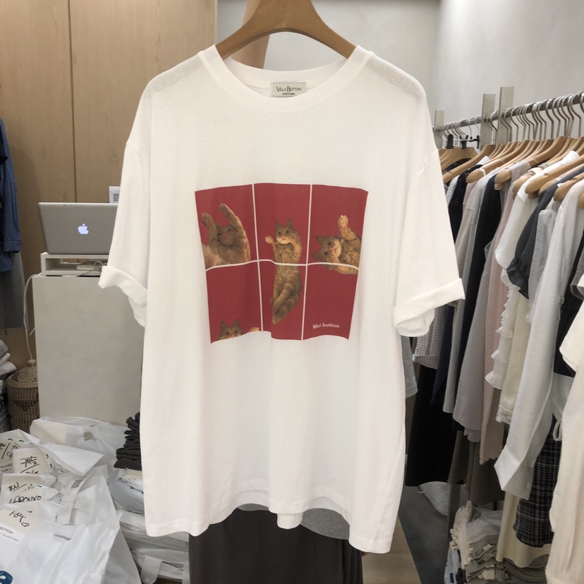 VILLABUTTON韓國直郵實拍女士新品推薦時尚人氣職業休閑T恤VILLABUTTONT恤圖色1