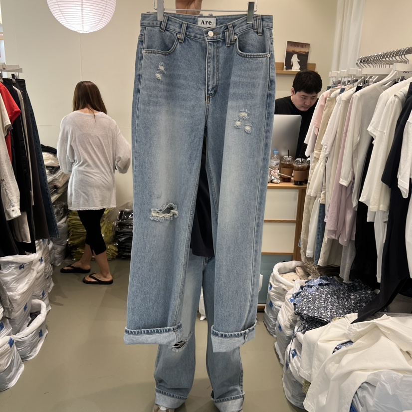 ARE韓國直郵女士新品職業26春夏推薦熱賣休閑時尚牛仔褲腰帶ARE YOU/ARE牛仔褲圖色1