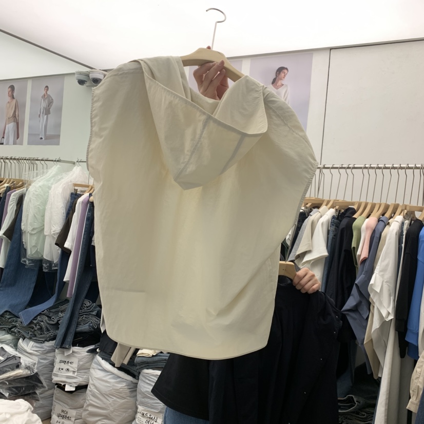 MOI-A韓國東大門代購女士新款熱賣休閑人氣26春夏馬甲連帽MOI-A馬甲