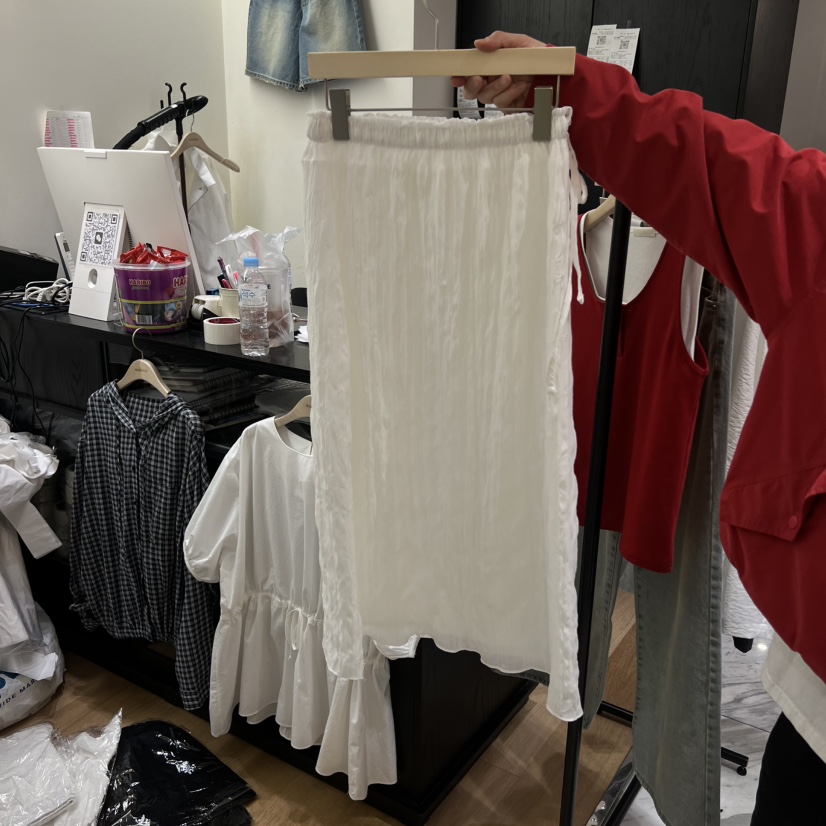 SPAGHETTI韓國東大門直郵女裝新品熱賣26春夏半身裙中短裙褶皺spaghetti半身裙/中短裙