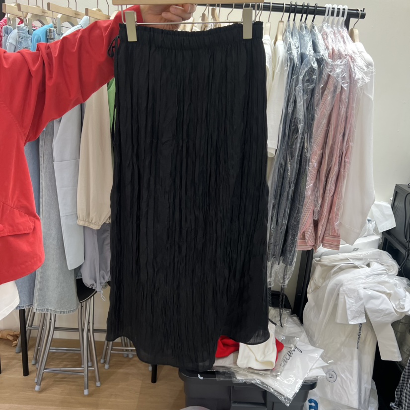 SPAGHETTI韓國東大門直郵女裝新品熱賣26春夏半身裙中短裙褶皺spaghetti半身裙/中短裙圖色2