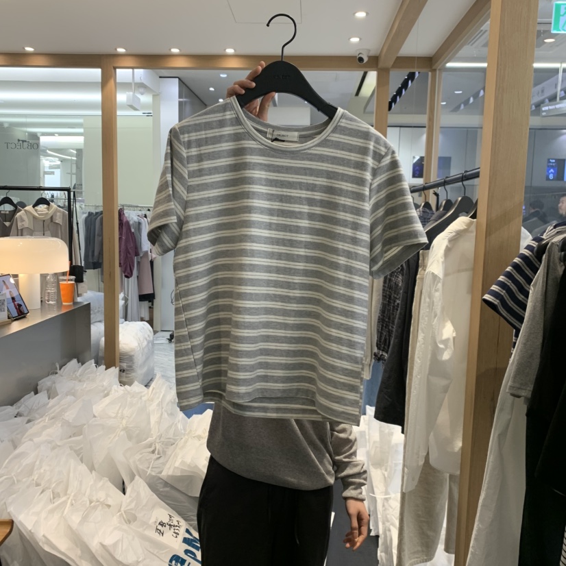 OBJECT韓國代購女裝新品熱賣26春夏人氣時尚職業休閑T恤棉布OBJECTT恤圖色1