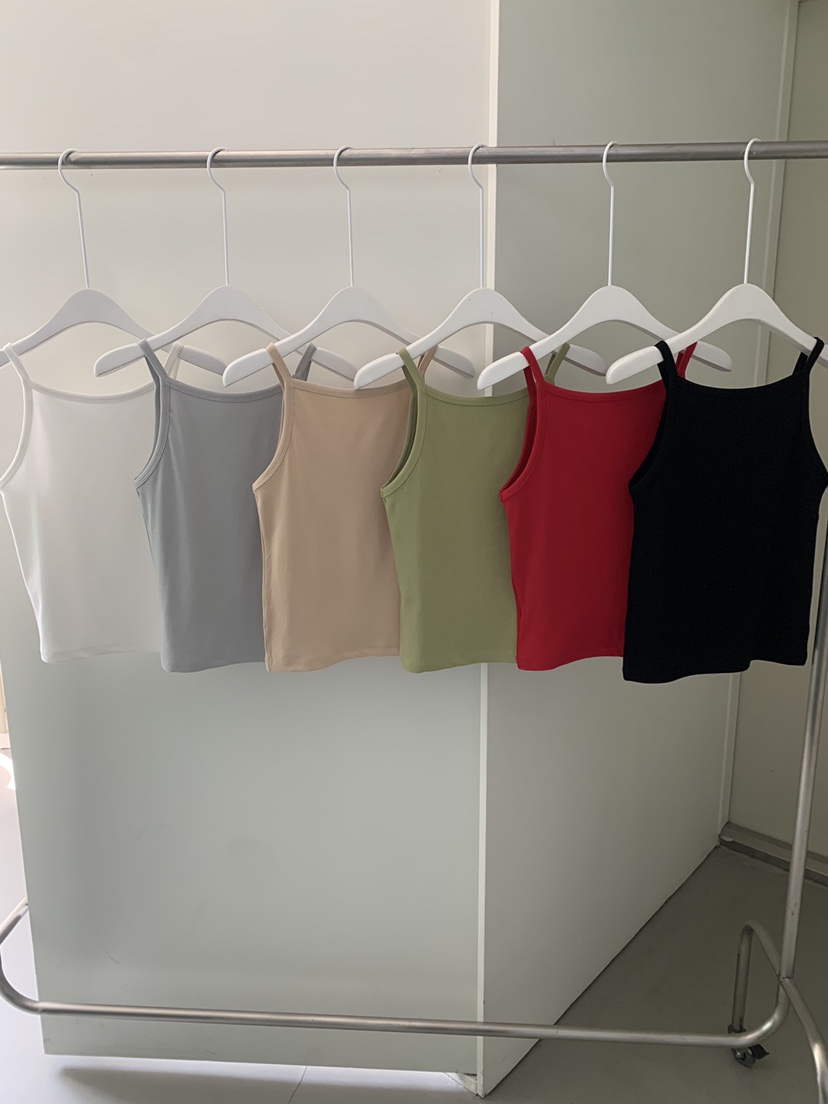 SHOP POSTER韓國直郵實拍女裝新品時尚熱賣吊帶背心羅紋SHOP_POSTER吊帶/背心