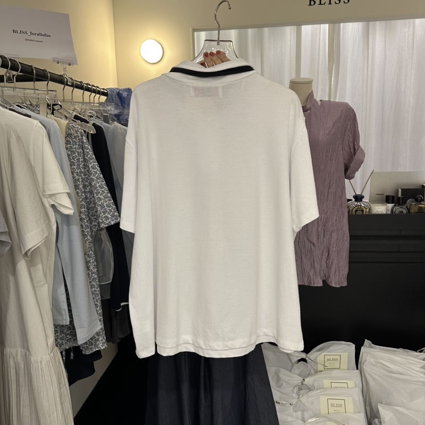 BLISS韓國直郵女士新款人氣26春夏推薦時尚襯衫蕾絲衫含領帶BLISS襯衫/蕾絲衫