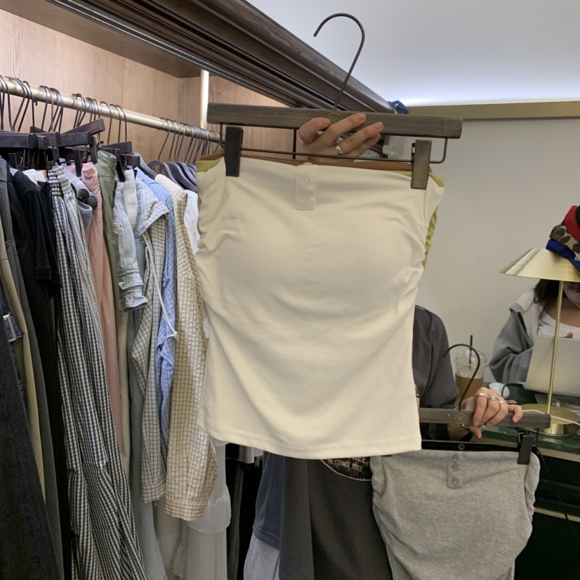 VIRKIN韓國直郵實拍女士新款推薦職業時尚人氣吊帶背心紐扣VIRKIN吊帶/背心圖色2