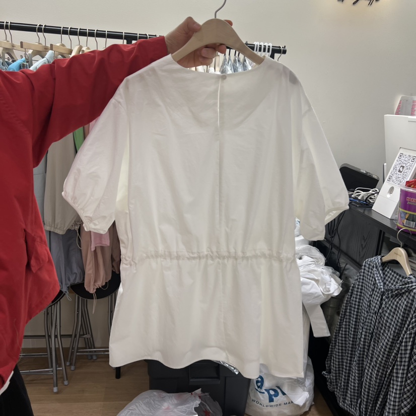 SPAGHETTI韓國直郵實拍女士新品熱賣人氣推薦襯衫蕾絲衫棉質spaghetti襯衫/蕾絲衫