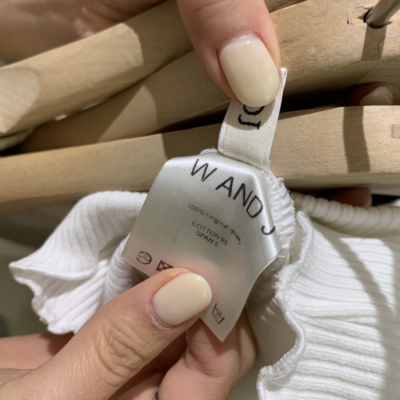 W AND J韓國東大門直郵女士新款休閑時尚熱賣26春夏T恤羅紋W AND JT恤