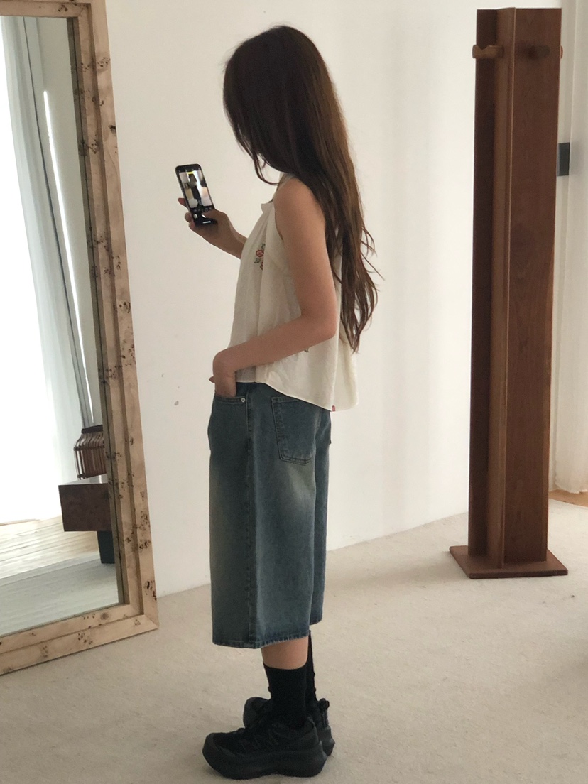 ONDO-P韓國直郵實拍女裝新款推薦休閑熱賣時尚吊帶背心刺繡ONDO-P吊帶/背心