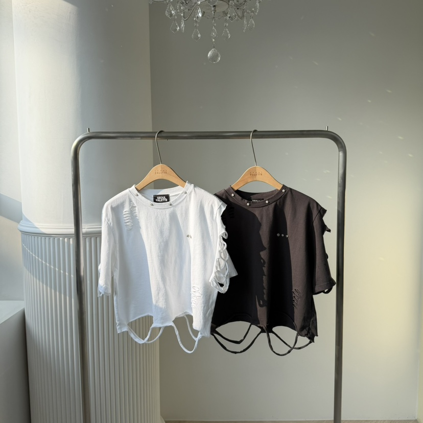 PALETTE-Q韓國代購女士新款26春夏推薦休閑時尚職業T恤復古PALETTE-QT恤