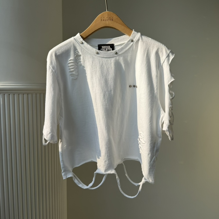 PALETTE-Q韓國代購女士新款26春夏推薦休閑時尚職業T恤復古PALETTE-QT恤圖色2
