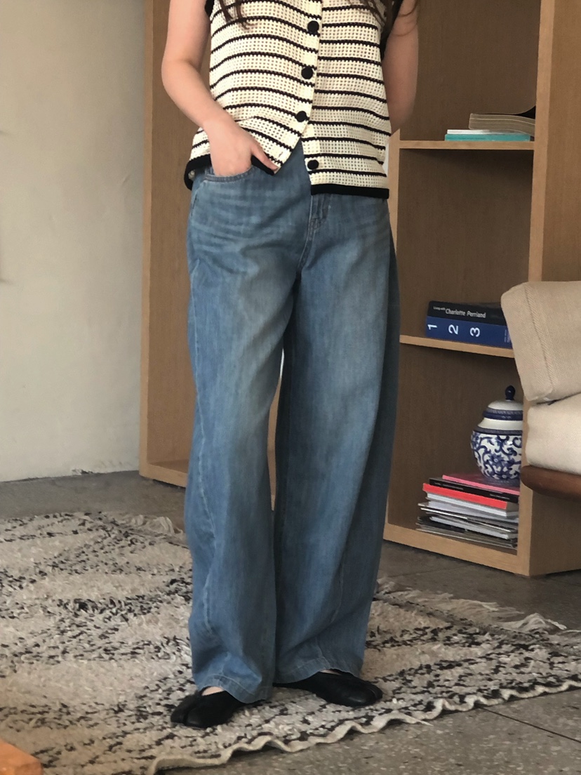 ONDO-P韓國直郵女士新款熱賣職業時尚26春夏人氣牛仔褲亞麻ONDO-P牛仔褲