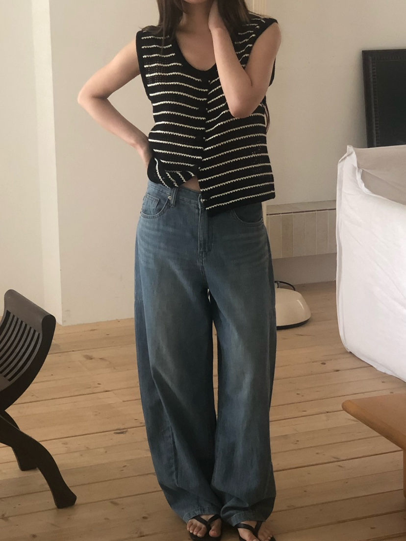 ONDO-P韓國直郵女士新款熱賣職業時尚26春夏人氣牛仔褲亞麻ONDO-P牛仔褲