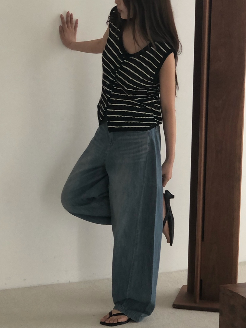 ONDO-P韓國直郵女士新款熱賣職業時尚26春夏人氣牛仔褲亞麻ONDO-P牛仔褲