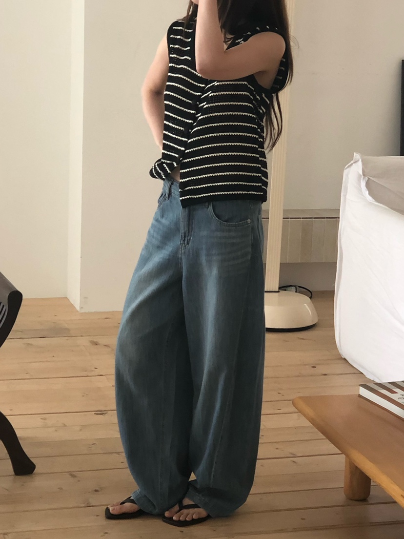 ONDO-P韓國直郵女士新款熱賣職業時尚26春夏人氣牛仔褲亞麻ONDO-P牛仔褲