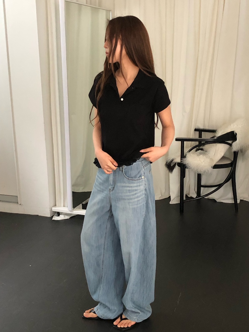 ONDO-P韓國直郵女士新款熱賣職業時尚26春夏人氣牛仔褲亞麻ONDO-P牛仔褲